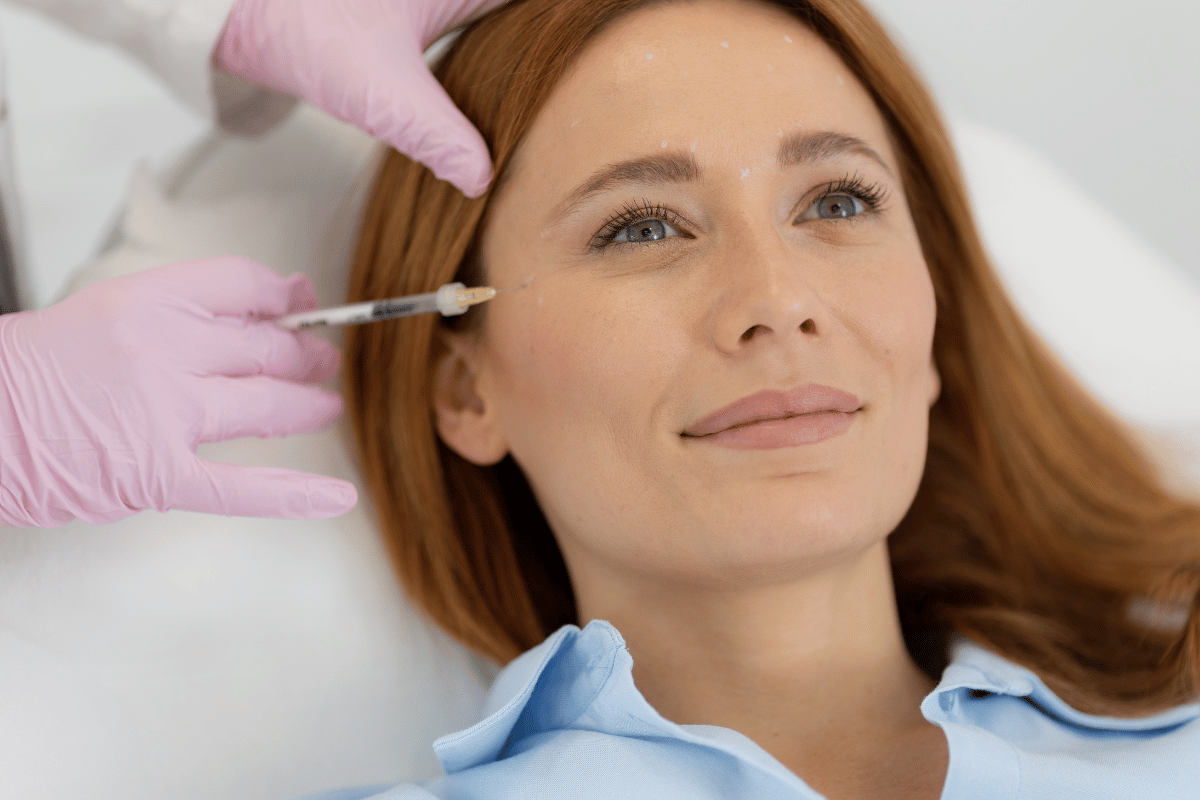 Lady getting dermal filler